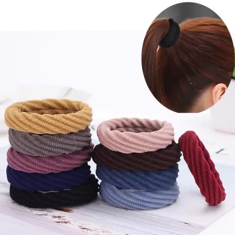 6pcs Simple Basic Elastic Hair Bands Tie for Girl Simple Solid Colors Rubber Bands Scrunchie Headband Hair Accessories