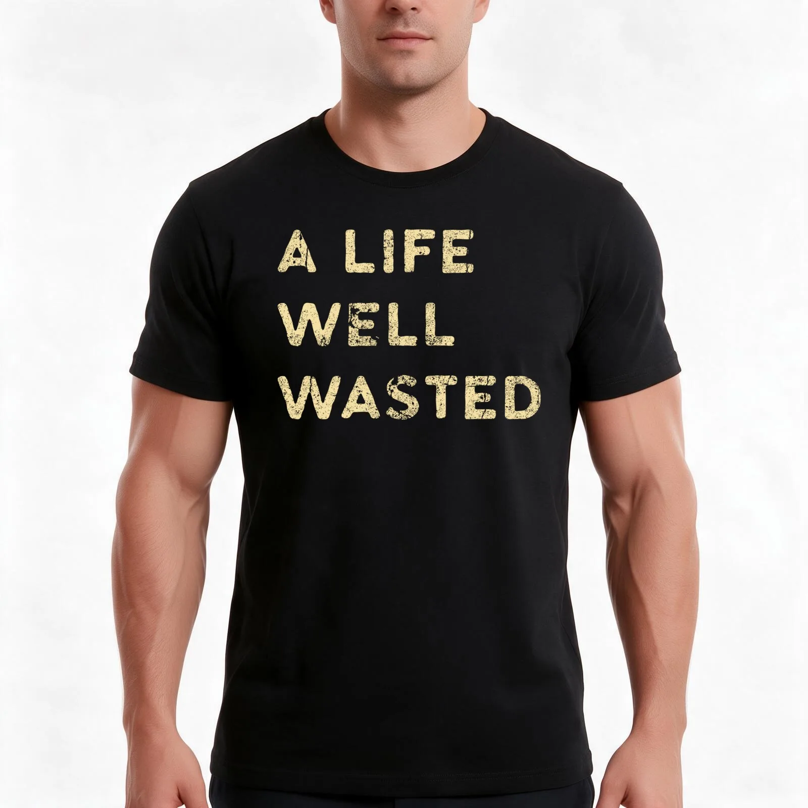 A life well wasted T-Shirt Summer Casual Cotton Tee Oversized Streetwear Tops Vintage Graphic Print Loose Fit Short Sleeve