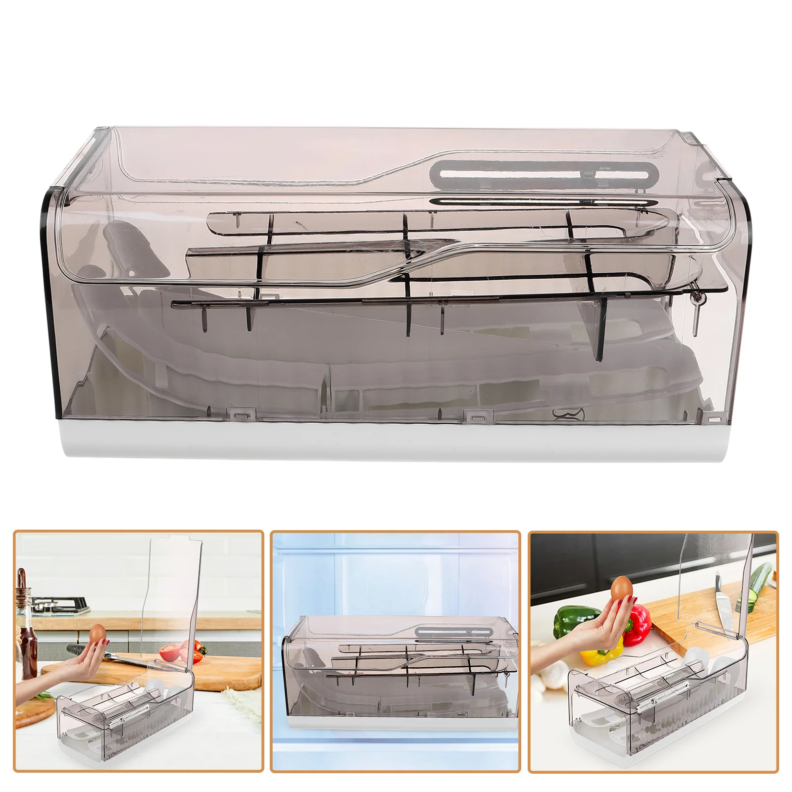 

Refrigerator Egg Holder Reusable Plastic Storage Box Drawer Rolling Dispenser Space-Saving Compact Design Keep Eggs Fresh