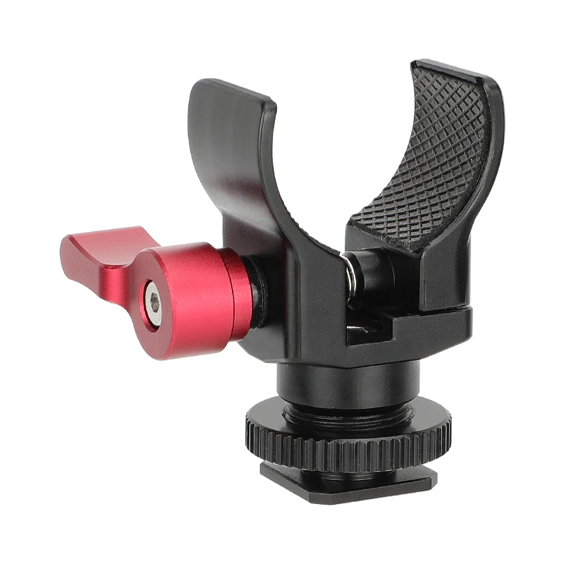 SZRIG Universal Cold Shoe Mount Adapter With Crab Clamp For Shotgun Microphones Holder Stand Bracket