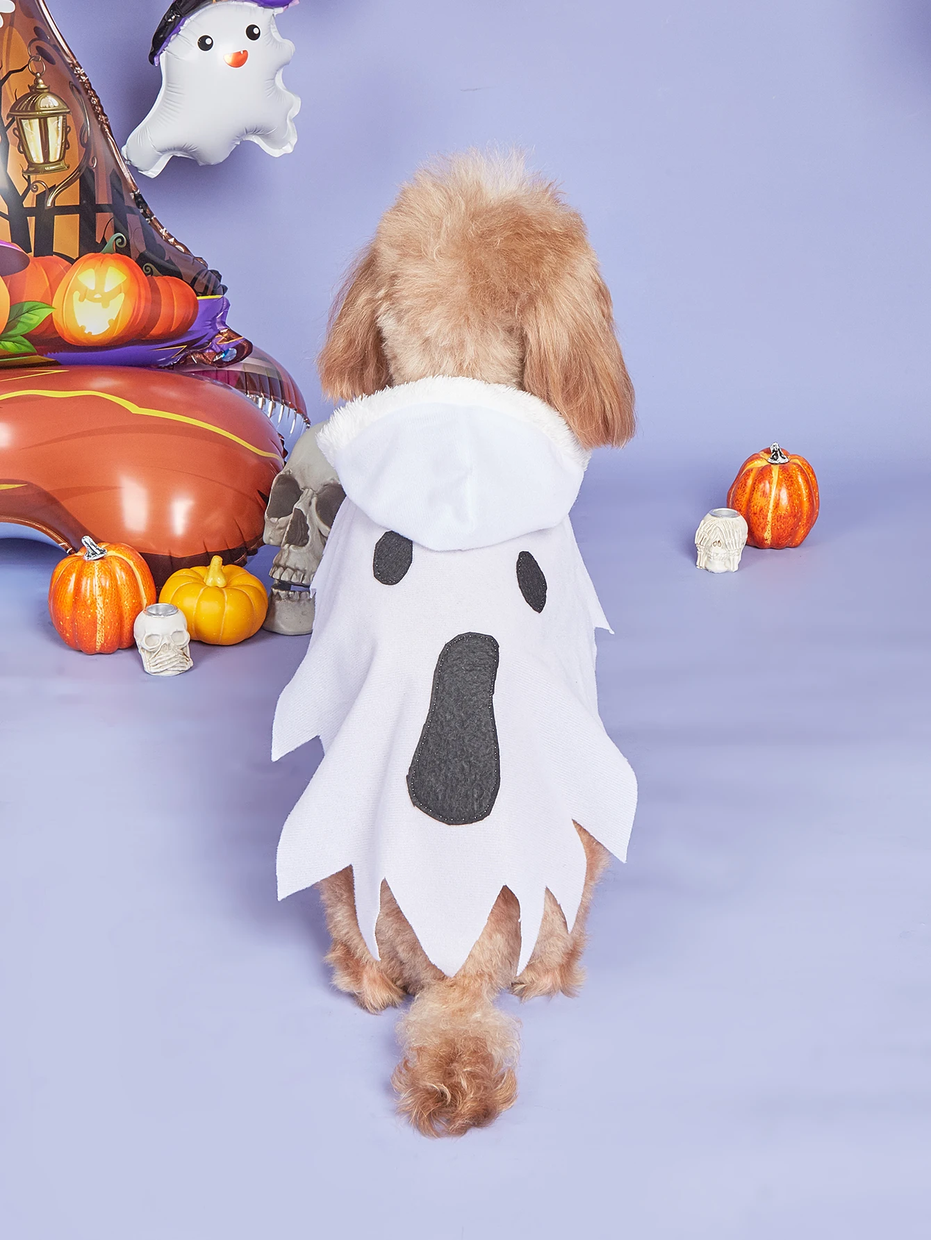 Pet Halloween Costumes Hooded Dog Ghost Cloak Holiday Costumes for Dogs and Cats Small