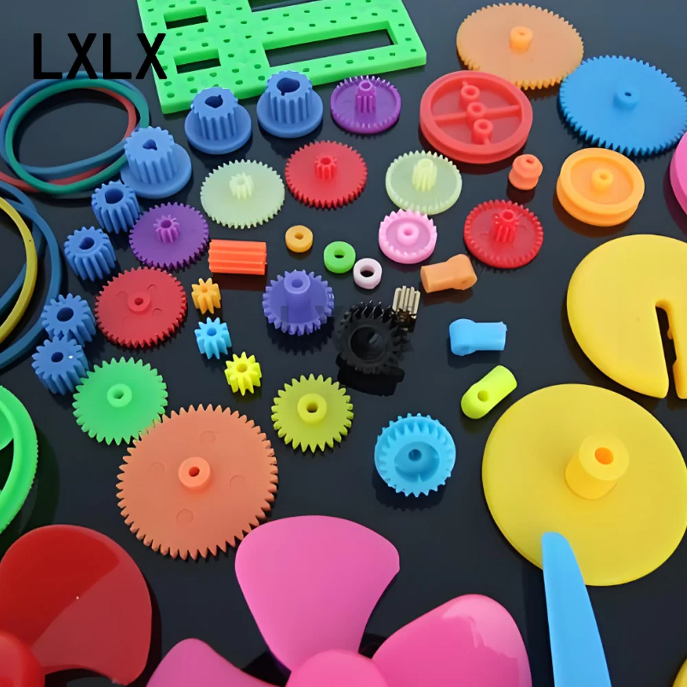 LXLX1 colorful DIY 55 kinds of colorful plastic gears kit gearbox toy car gears motor motor gears