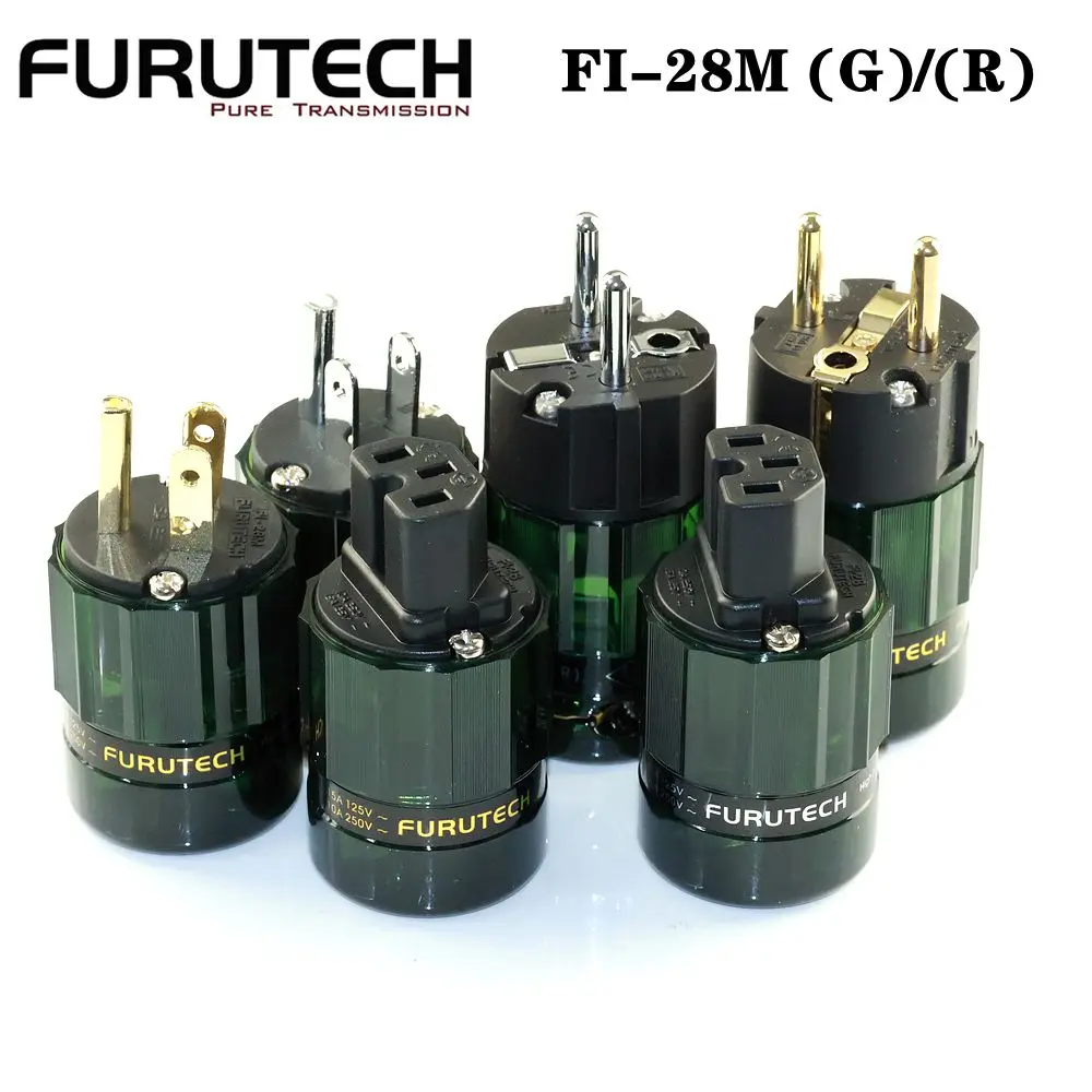 FURUTECH FI-28 HiFi Power Plug Alpha Copper Plated  AC Power Connector IEC Jack For Amplifier DAC High End Audio Power Socket