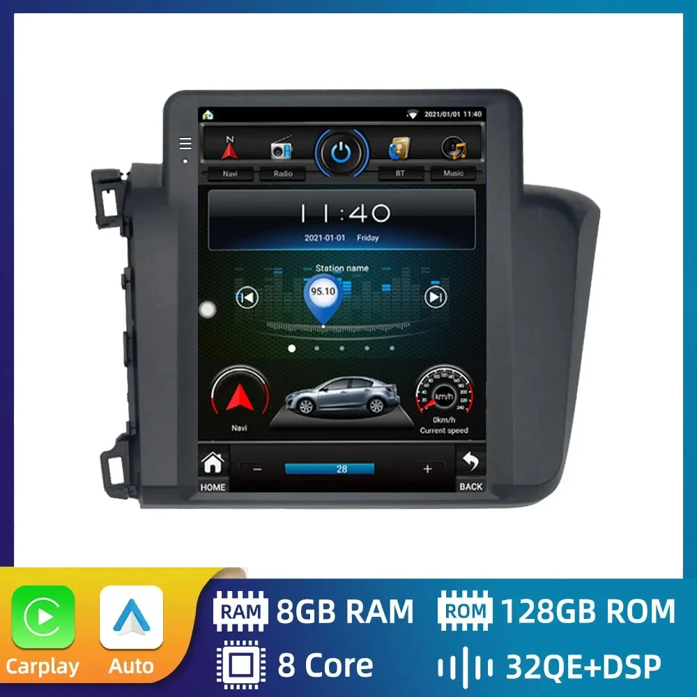 

9.7"for Telsa Style Vertical Screen For Honda Civic 2012-2015 Car Radio Multimedia GPS Navigation Player Auto Stereo MP5 Carplay