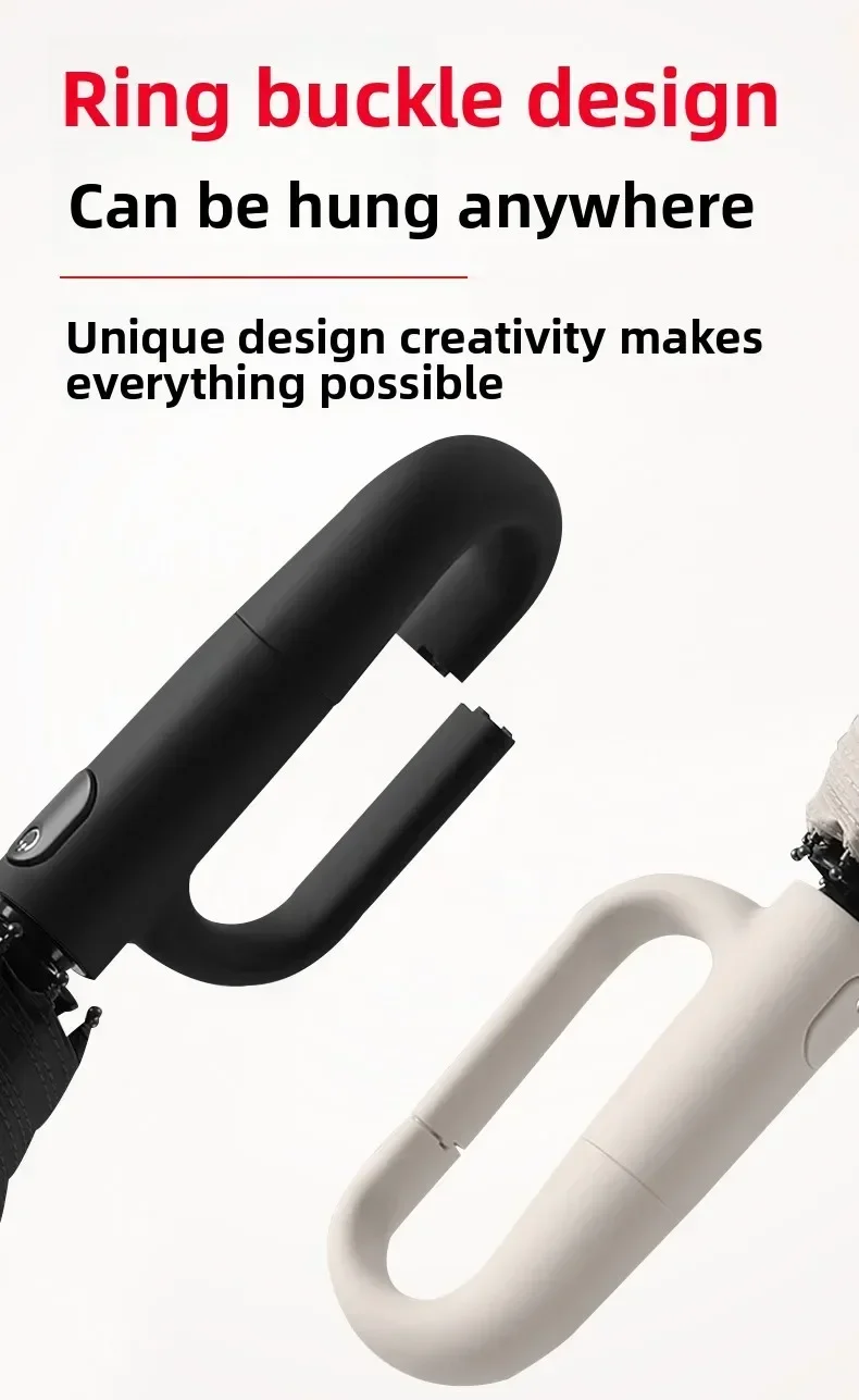 Extra Large Reinforced Wind-resistant Rain-resistant Dual-purpose UV-resistant Fully Automatic Ring-buckle Umbrella
