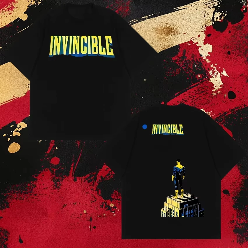 2026 harajuku cartoon Invincible Double Sided print short sleeve T-shirt Unisex pure Cotton Tops Men Women Fashion T shirt