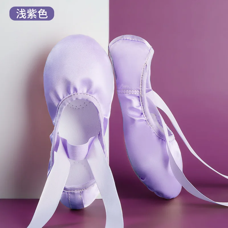 ริบบิ้นบัลเล่ต์รองเท้า Pointe รองเท้าเด็กผู้ใหญ่ซาตินเต้นรํา Soft Soles ผู้หญิงบัลเล่ต์รองเท้าแตะในร่มโยคะการฝึกอบรมรองเท้า