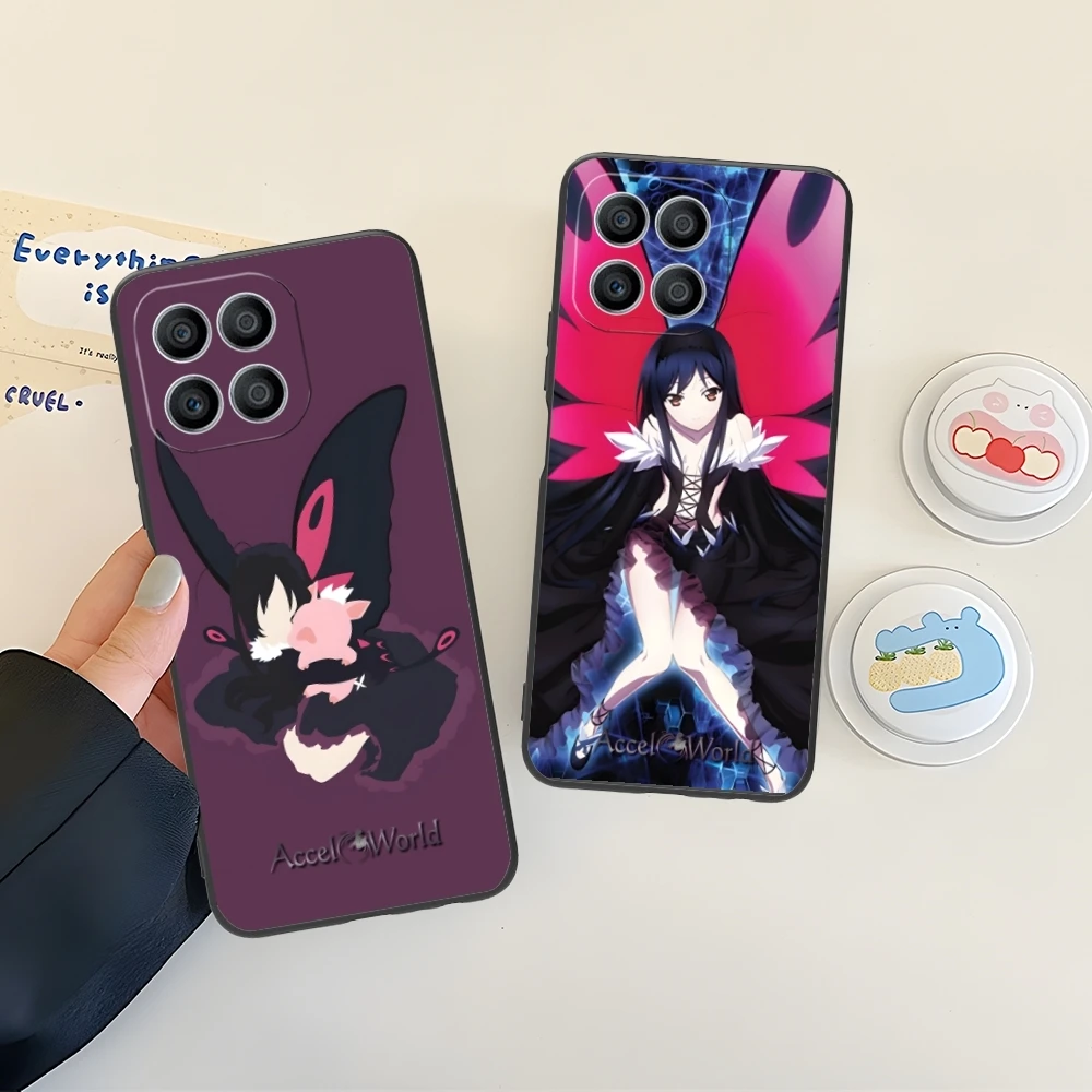 Accel World Kuroyuki hime Mobile Phone Case for Huawei Honor 90 80 70 60 50 30 20 10 9 8 7 Pro S SE Lite 5G Black Cover Shell