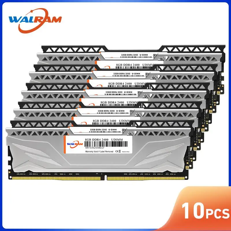 Go! 10pcs WALRAM Desktop RAMS DDR3 4GB 8GB 16GB Desktop Memory Udimm 2133 2400 2666 3200 Memoria Ram ddr4 with Heat Sink