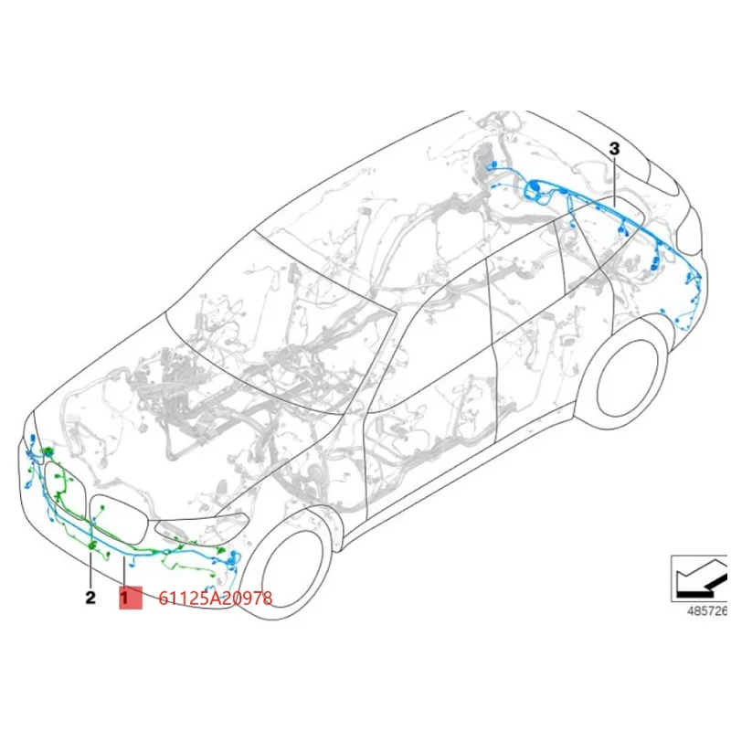 61125A20978 For BMW X3 G01 F97 X4 G02 Front Bumper PDC Parking AID Wiring Harness with collision plug