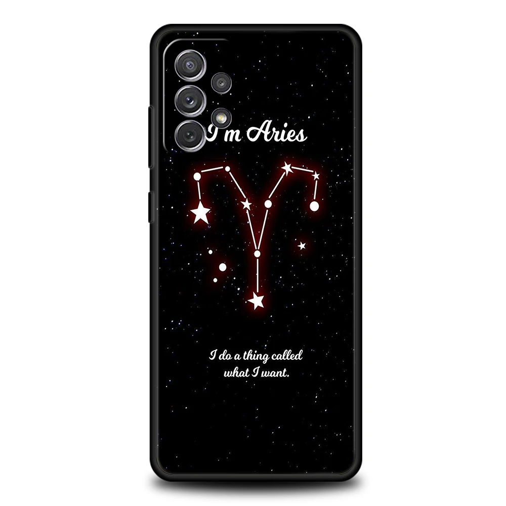 Constellation Virgo Aries Phone Case for Samsung Galaxy A55 A35 A15 A14 A25 A54 A51 A71 A72 A73 A32 A52 A52S A41 Silicone Shell