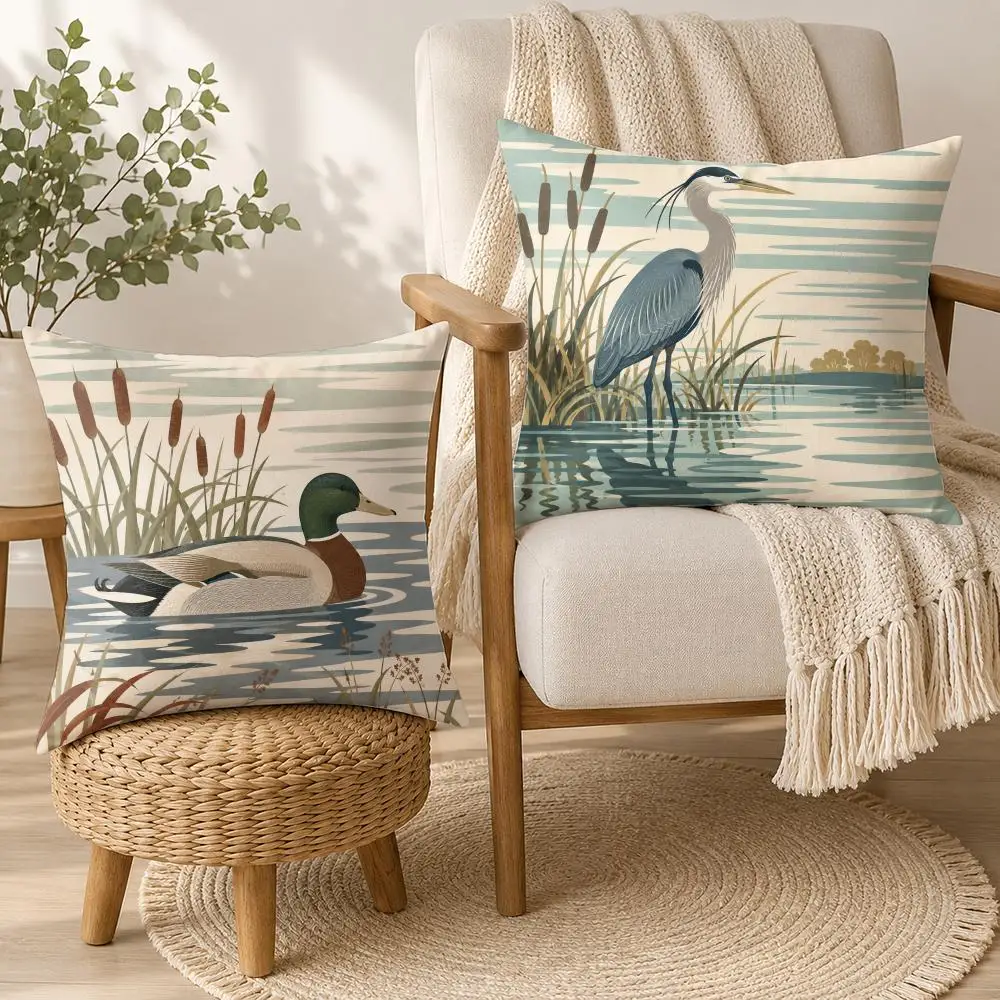 Serene Lake Wilderness Cushion Cover Soft Plush Cushion Case Throw Pillowcase Cozy Home Sofa Bed Living Room Bedroom Decor