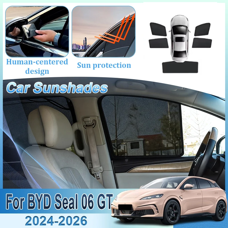 

Accessorie For BYD Seal 06 GT 2024 2025 2026 Car Mesh Sunshade Visor Auto UV Protection Heat Insulation Windshield Curtain Parts