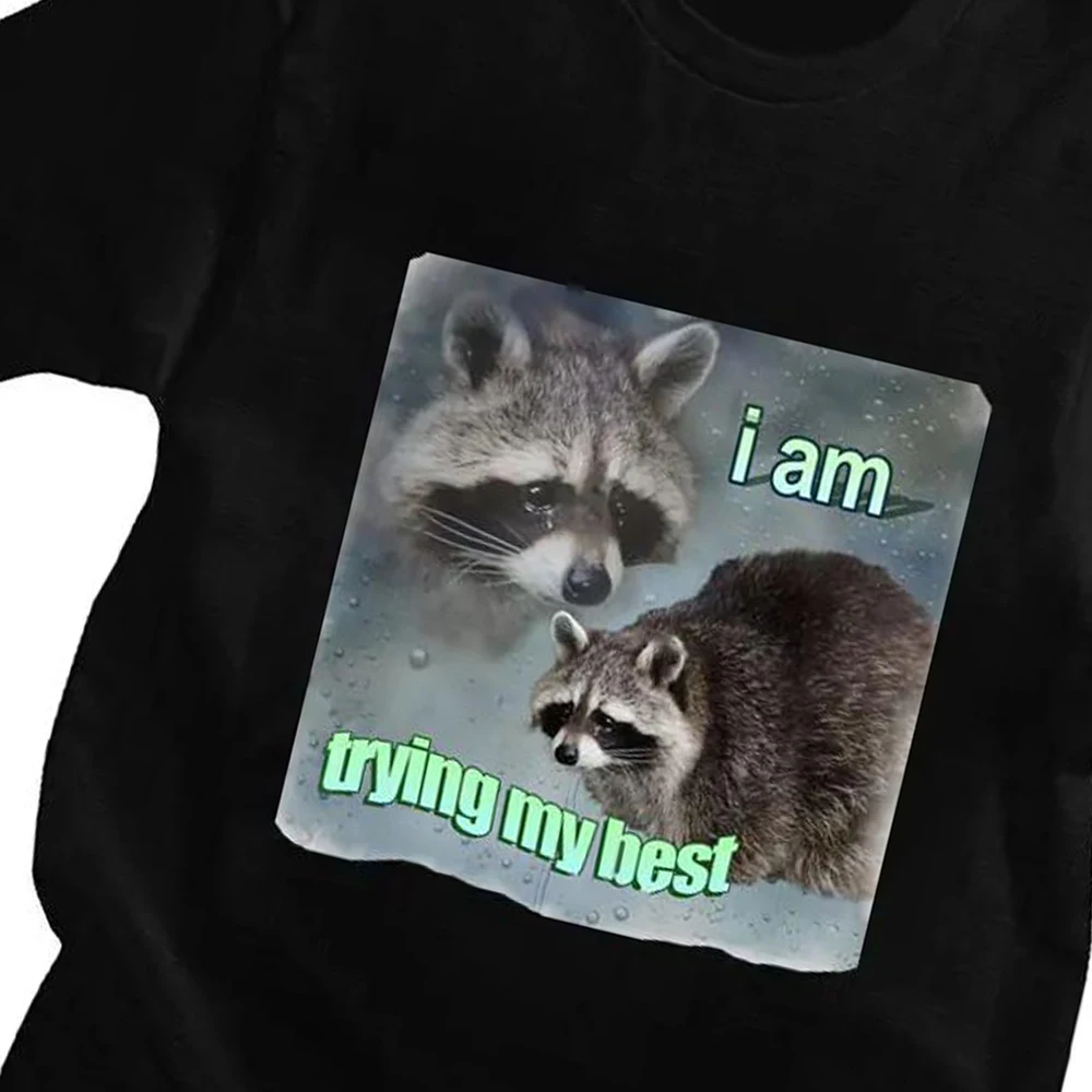 I-Am-Trying-My-Best-Raccoon-Meme-T-Shirt-Funny-Lovely-Men-Women-T-shirt-Breathable-Loose-Fashion-Short-Sleeve-O-neck-T-Shirts