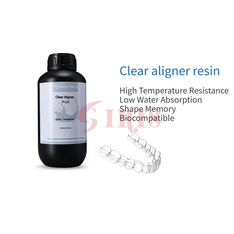 1kg Dental Transparent Resin 3D Printing Guide Resin/Flexible Clear Aligner Resin/Rigid Night Guards/Indirect Bonding Trays