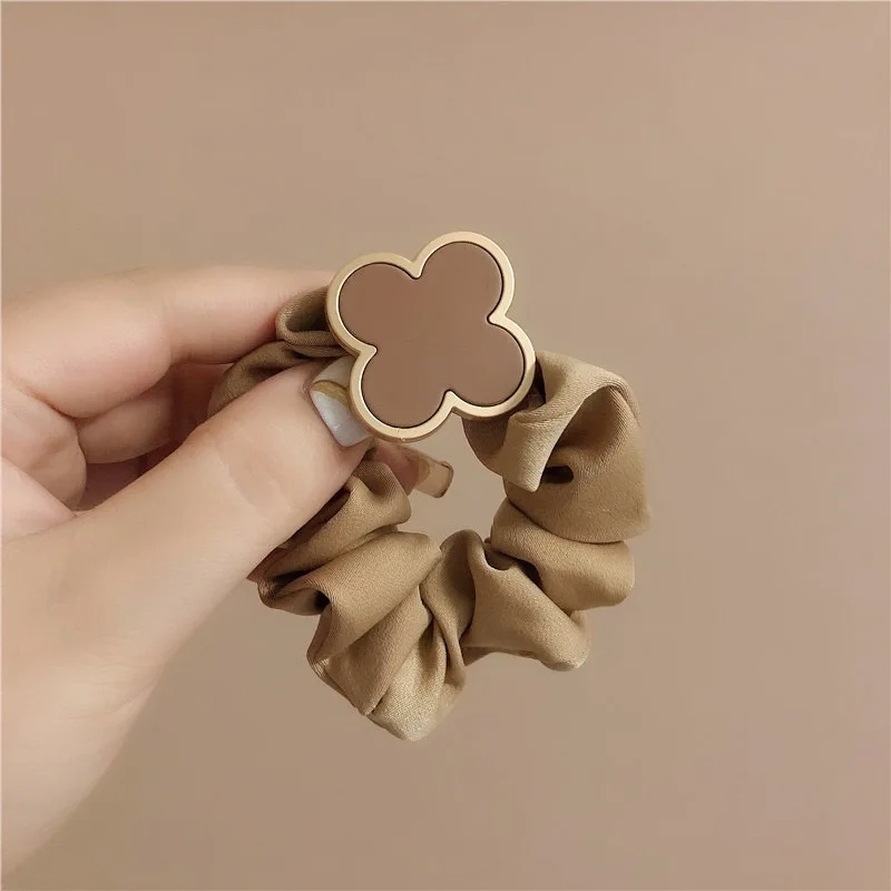 2PCS/Warm Color Cute And Sweet French Large Intestine Circle Ponytail Hair Ring Hair Ties Hair Accessories Head Bands For Women