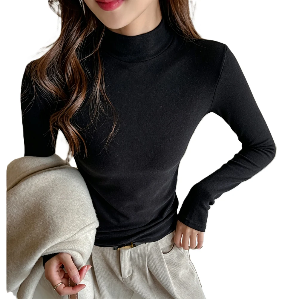 For Holiday Travel Long Sleeve Base Layer Female Fashion Shirt Polyester Fabric Medium Elasticity Soft Touch Material