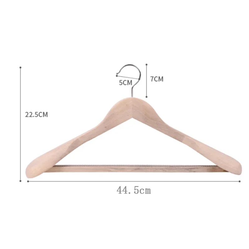 5pcs/set Large Wooden Hangers Natural Wood Durable Heavy Duty Coat Hangers Non Slip for Jacket, Pants and Suit Premium Solid Clo