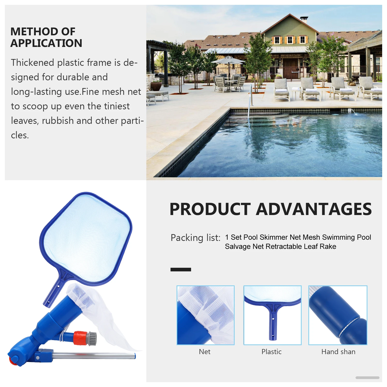 

Swimming Pool Cleaning Tools Professional Supplies Pond Tools Clear Efficient Fishing Net Trash Collector