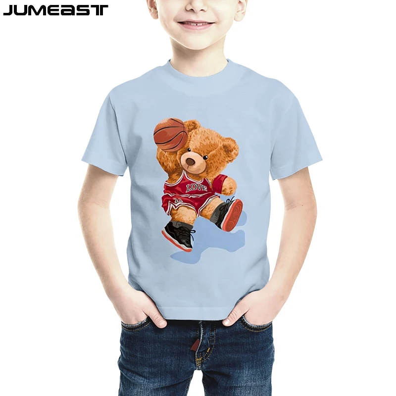 

Jumeast Children's T-Shirt for Boys And Girls Lovely Cartoon Skull Teddy Bear Robot Short Sleeve Sport Pullover Top for Kids