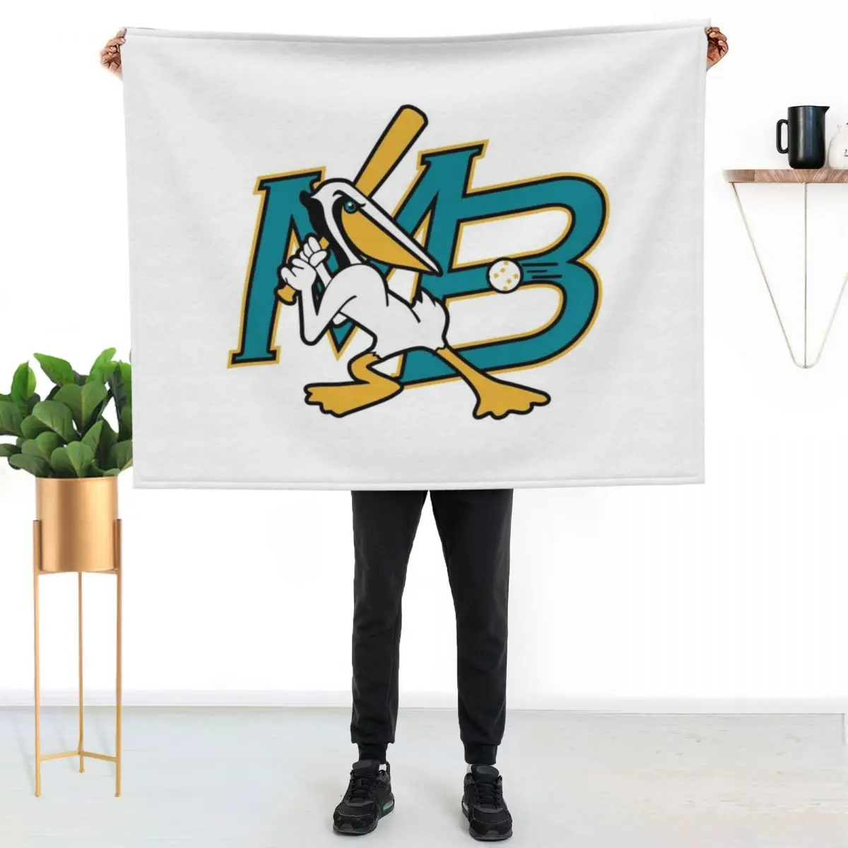

Myrtle Beach Pelicans team Throw Blanket Men's Soft Warm Throw Blanket for Couch