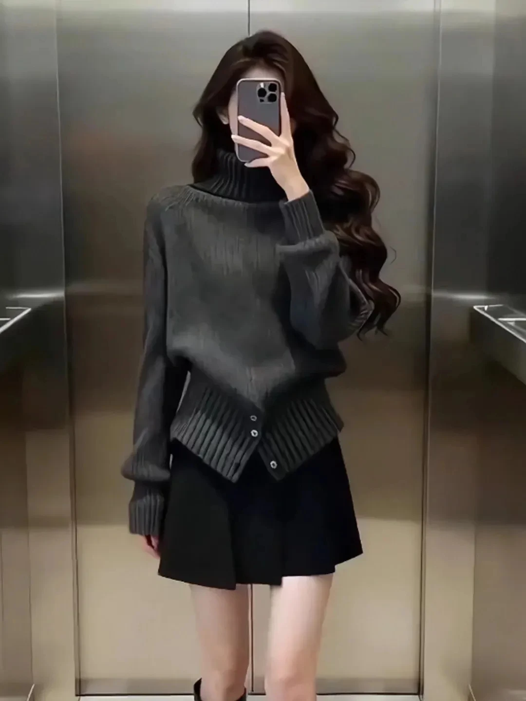 

plus Size High Collar Knitwear Women's Autumn Winter New Sle Base Layer Waist Inward Sweater Top Korean Sle Faionable