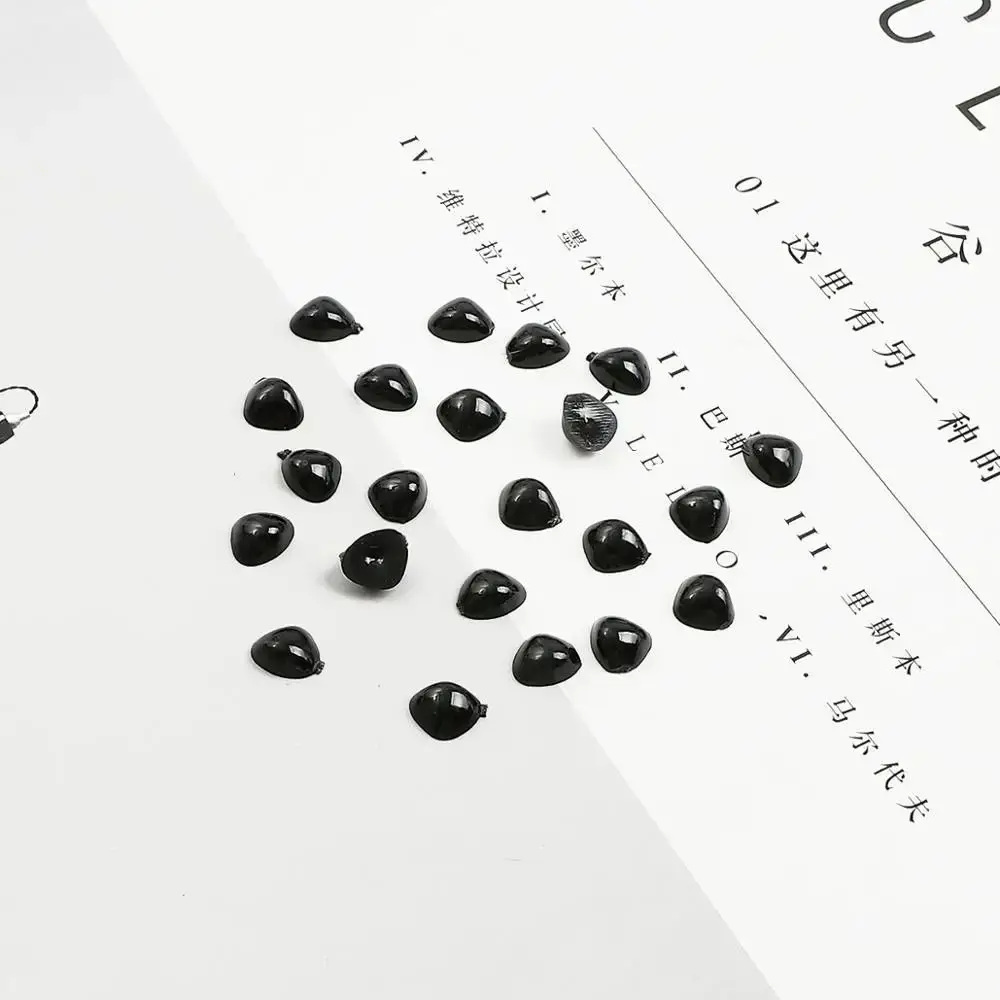 20-500pcs Black DIY Animal Eyeball/Nose Panda Bear Capybara Dog Plush Doll Eye/Nose Round/Oval Multiple sizes