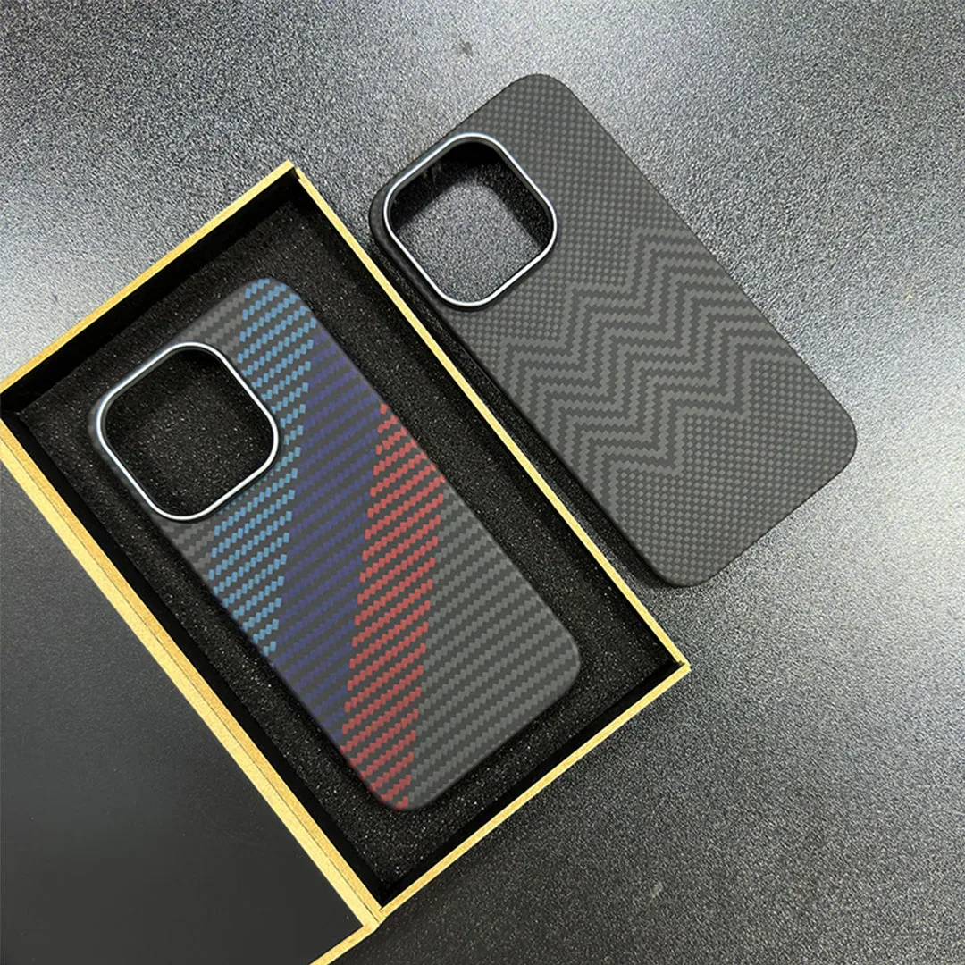 ACC-Real Carbon Fiber Phone Case, Aramid Fiber Case, Anti-Fall Cover, iPhone 15 Pro Max, 5G Shell