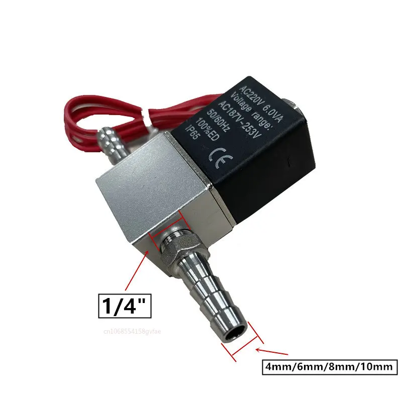 Detalle 2 de Electroválvula Compressor Valve 1/4' Normally Closed Pneumatic Aluminum Solenoid Valves 12V 24V 110V 220V Voltage for Air Water Oil 8mm Neumática