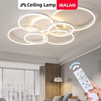 IRALAN Circle Ceiling Chandelier Modern Led Ceiling Lamp for Bedroom Living Room Lighting White Luster Ring Ceiling Pendant Lamp