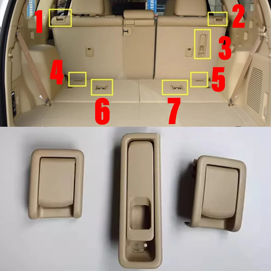 Wooeight 1Pc Rear Seat Lock Control Lever Adjust Handle 72057 60130 For Toyota Land Cruiser Prado LC150 2013.9-2017.8 Sub-Assy