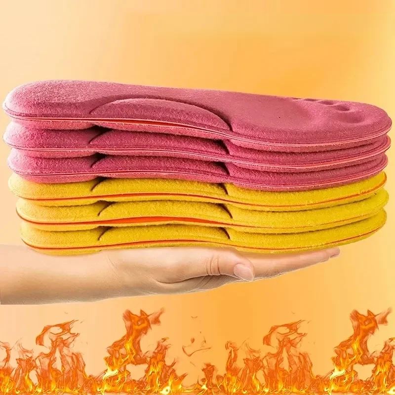 Plantillas térmicas termostáticas para hombres y mujeres, almohadillas térmicas de espuma viscoelástica para masaje, soporte para el arco, 2 pares, Invierno