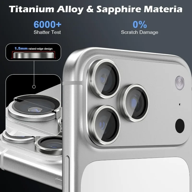 Orange Metal Glass Camera Lens Protector for iPhone 17 Pro Max Air 16 15 14 13 Pro Max Plus 16 Pro 17 Pro 17 18 Ring Lens Cover view 5