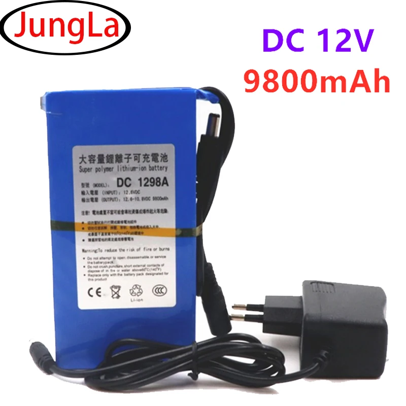 

DC12980 12V 9800MAH Batterie Hohe Qualität Wiederaufladbare Tragbare Lithium-ionen DC1298A Mit US/EU Stecker