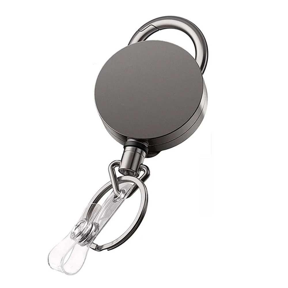 

Camping ID Lanyard Retractable Heavy Duty Pull Office Supplies Badge Reel Clip Badge Holder Clip Keychain Key Ring Clips