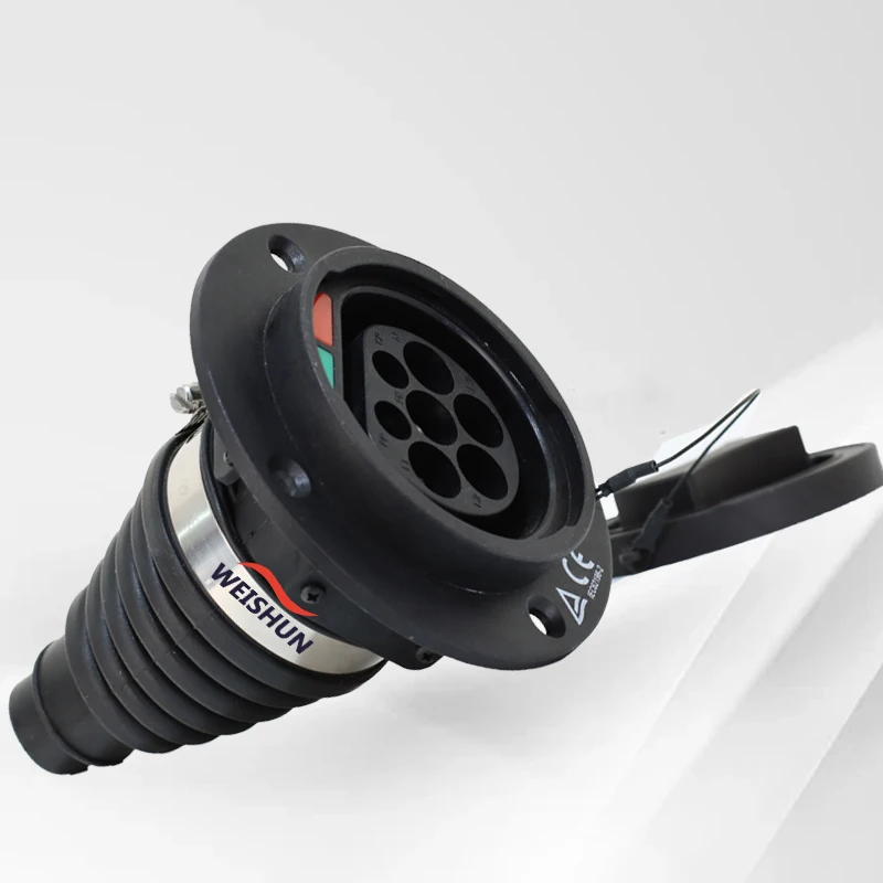 IEC 62196-2 Type 2 Male Socket 16A 32A Single Phase Three Phase EV Charging Car Side Socket