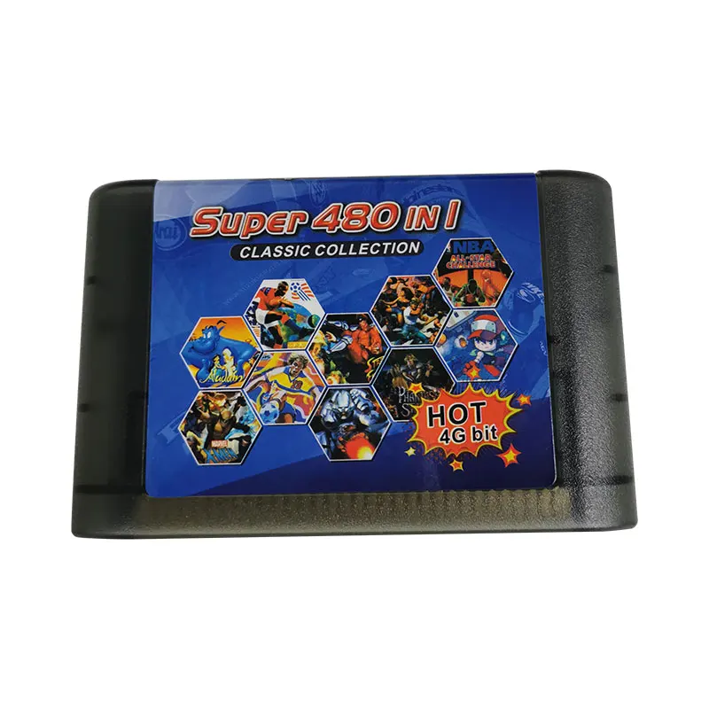 Tarjeta de juego MD de 16 bits para Sega Mega Drive, para Sega Genesis y para Disparo de consola original, 480 en 1