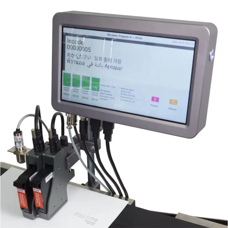 

Industrial automatic inkjet printer for online production for logo batch date coding on plastic metal wood carton boxes