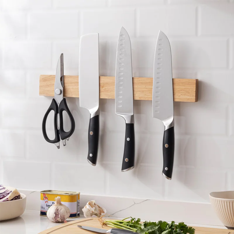 Magnetic Knife Holder 1 Pcs 16inch Premium Acacia Wood Magnetic Knife Strip Heavy Duty Magnet Strip for Knives