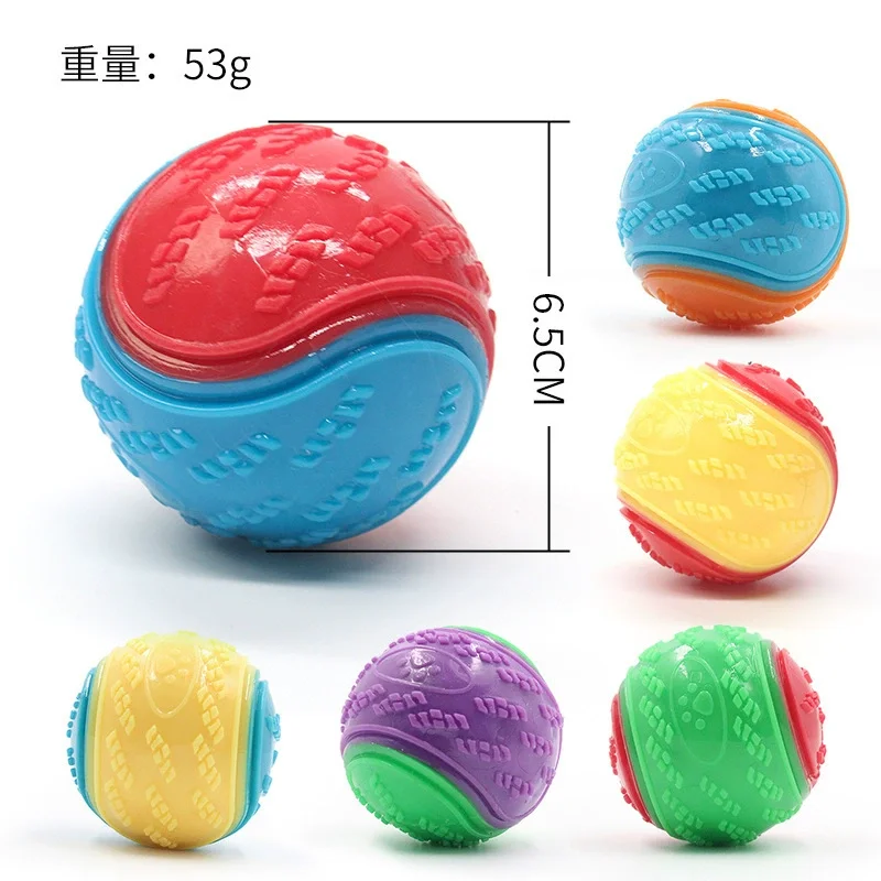 Juguetes Interactivos para Perros, Pelota Resistente a Mordidas, Juguete Suave de TPR para Limpiar los Dientes de las Mascotas, Pelota Chirriante Resistente a Mordidas para Perros
