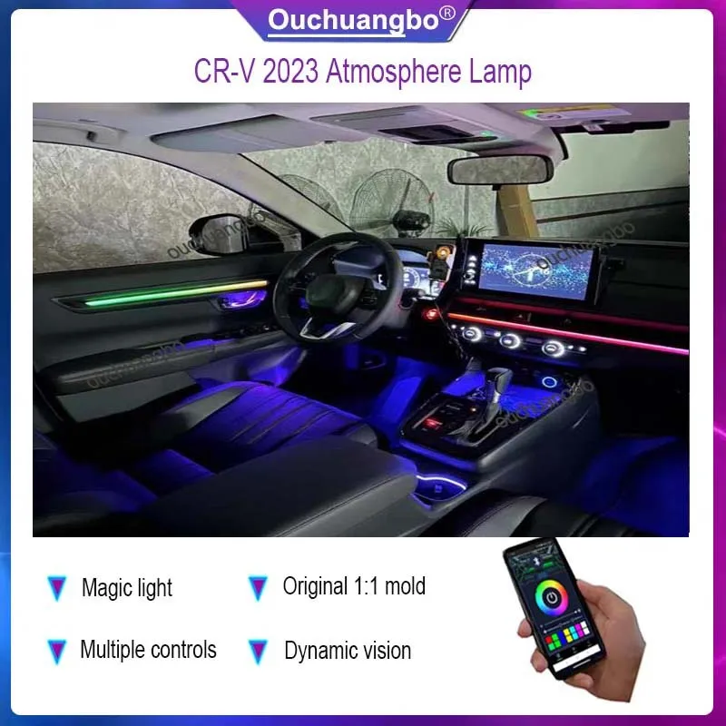 Ouchuangbo LED Ambient lamp For CRV CR-V 2023 Atmosphere Lighting Kit ambient light rgb magic Symphony Atmosphärenlicht