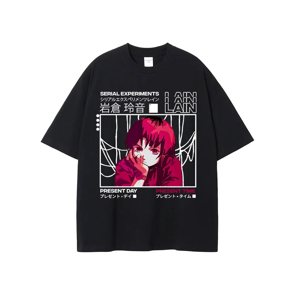 

Anime Serial Experiments Lain Graphic T-shirt Iwakura Manga Girl Sci Fi T Shirts Men Women Casual Oversized Short Sleeve T-shirt