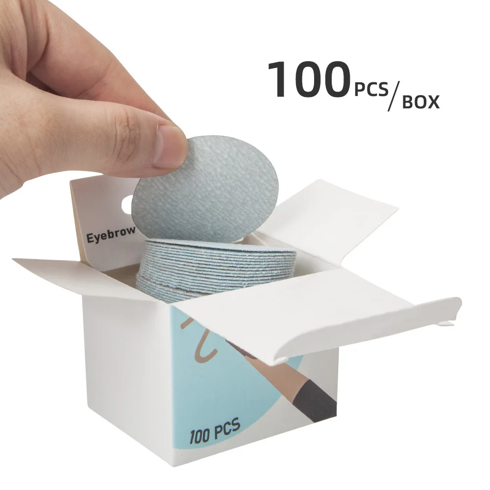 

100 шт./кор., наконечник для заточки татуировок для микроблейдинга, тонкая точилка для карандашей для бровей, наждачная бумага, лак для бровей, инструменты для татуажа