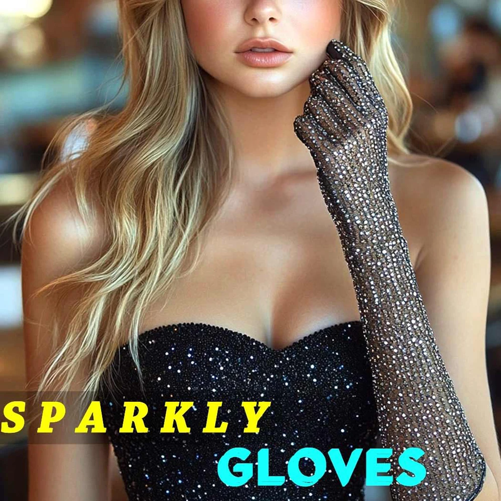 Lady's Fashionable Retro Hot Stamping Mesh Long Gloves - Sexy Fishing Net Design, High Elastic Fabric, Stretchy Comfortable Fit