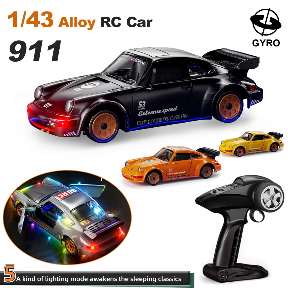 

1/43 Alloy RC Drift Car with Gyro 18KM/H High-Speed 2.4G 4WD Remote Control Racing Vehicle RTR Electric Desktop Toys for Kids