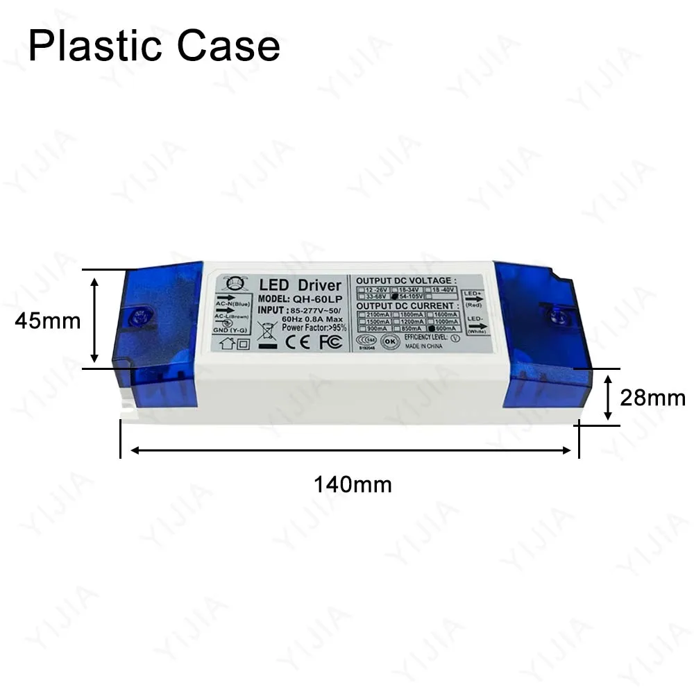 LED Driver DC54-96V 36-65V 18-39V 18-30V 600mA 900mA 1500mA 1800mA Lighting Transformers For 40W 45W 48W 50W 60W Power Supply