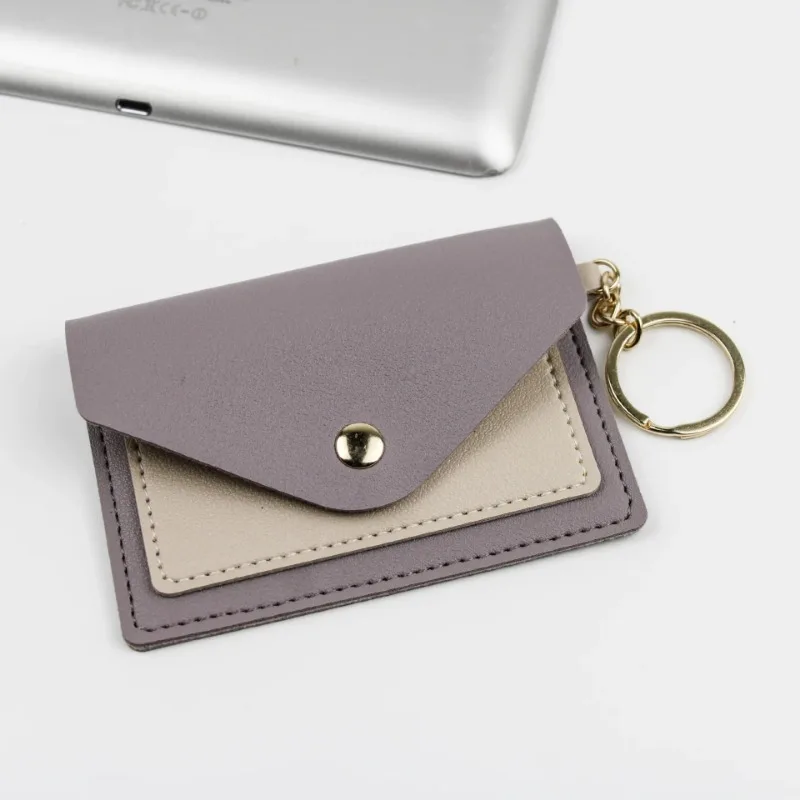 PU Leather Wallet Business Credit Card Bag Badge Holder Short Purse Leather ID Credit Card Management Organizer Bag