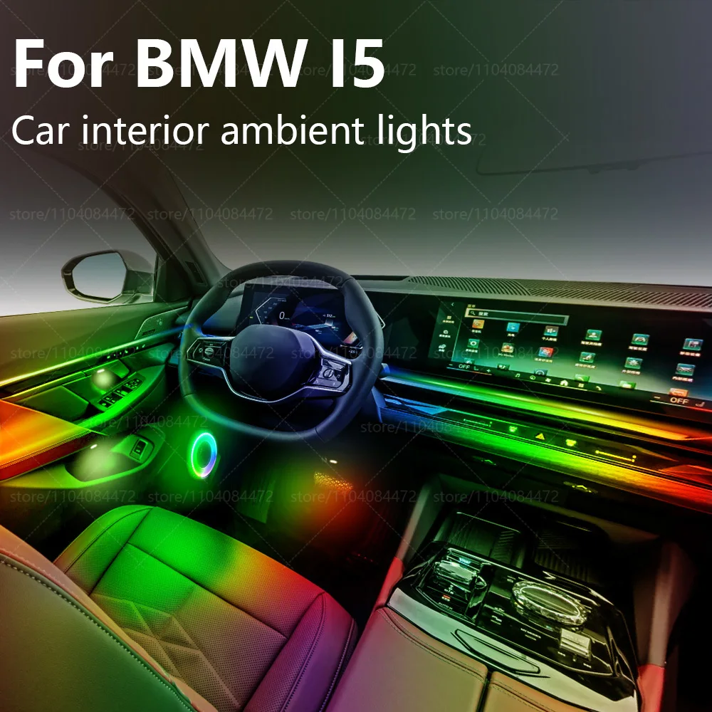 

For BMW I5 G60 22in1 RGB Car Interior Acrylic Car Ambient Lights RGB Hidden Acrylic Strip Decoration Atmosphere Accessories