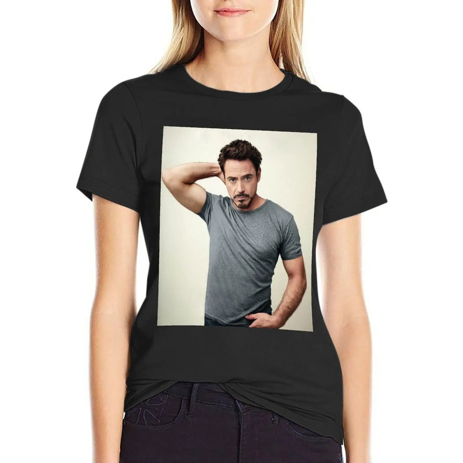 robert downey jr T-Shirt Aesthetic clothing cute tops summer top aesthetic clothes graphic t-shirts for Women