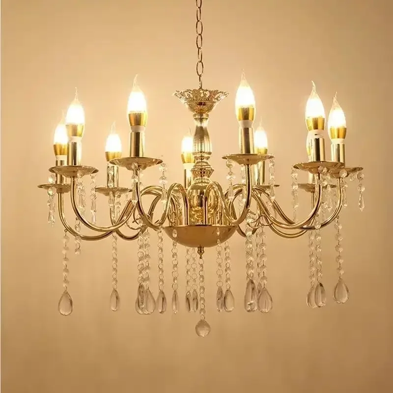 

European Style Gold Chandelier Ceiling Light 2026 Wedding Dining Room Living Room Interior Decoration Lighting